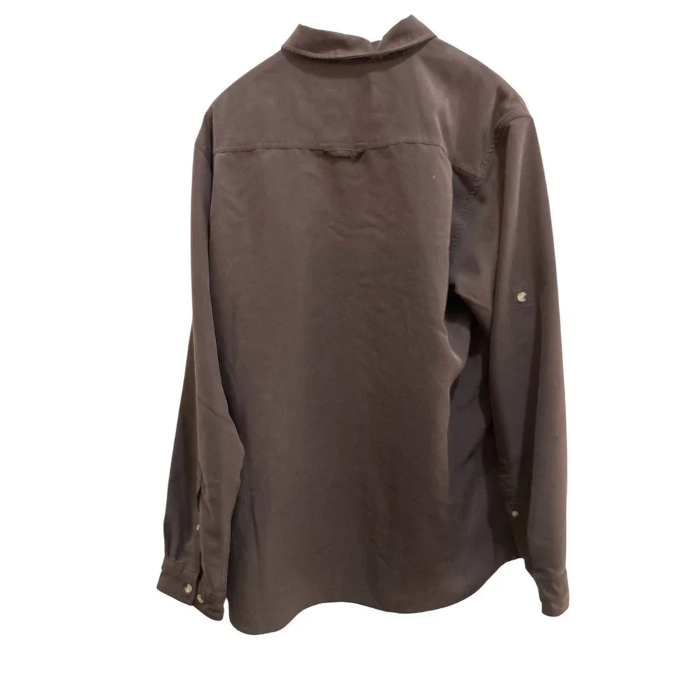 The North Face Mens Long Sleeve Button Down Shirt Brown XL Lightweight‎ Outdoor
